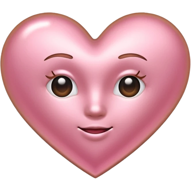 rose gold heart, metallic pink-gold, glossy and cute emoji emoji