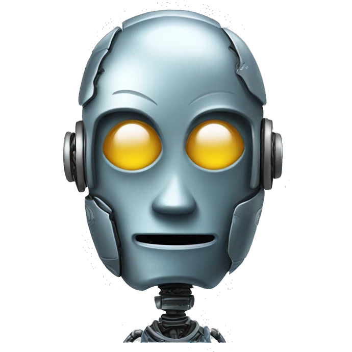 a robot sweating and smiling nervously emoji