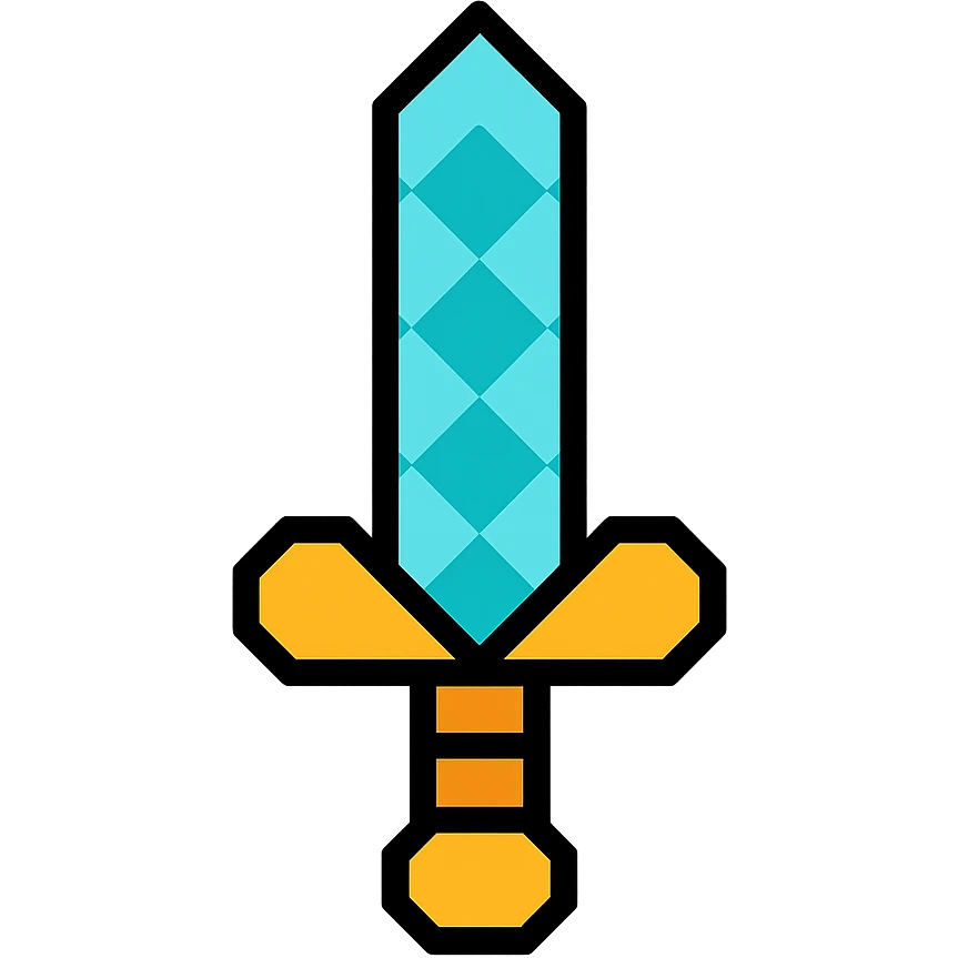 colored diamond sword icon inspired by video games emoji