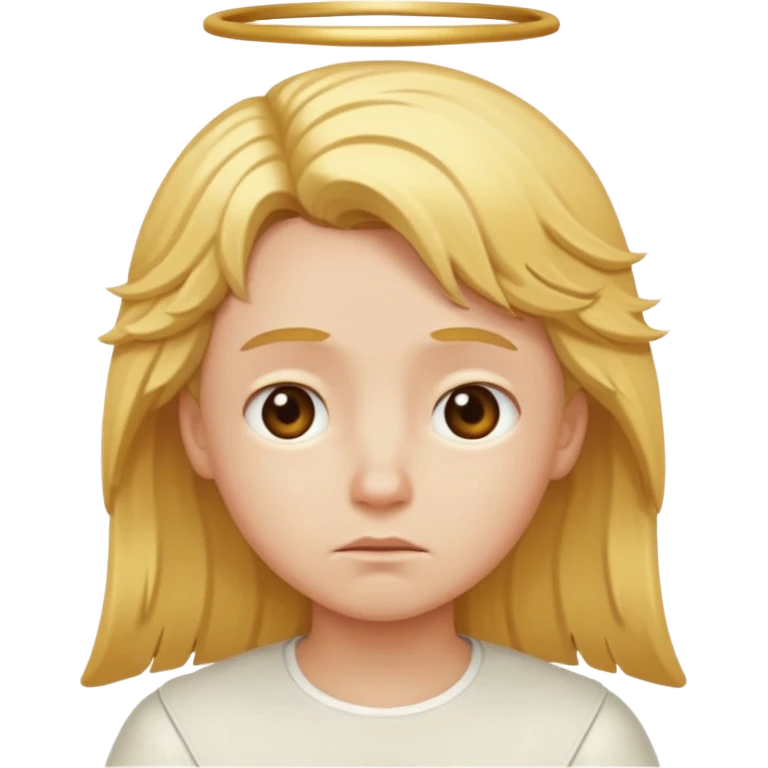 Make an angel 😇 emoji that is a bit sad like bored emoji