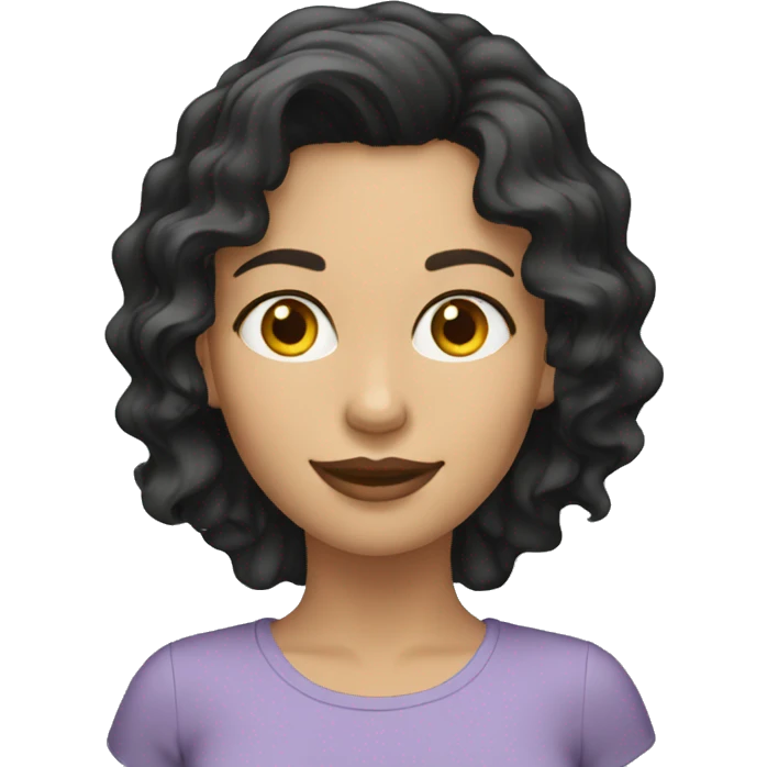 caucasian-woman-black-wavy-short-hair emoji