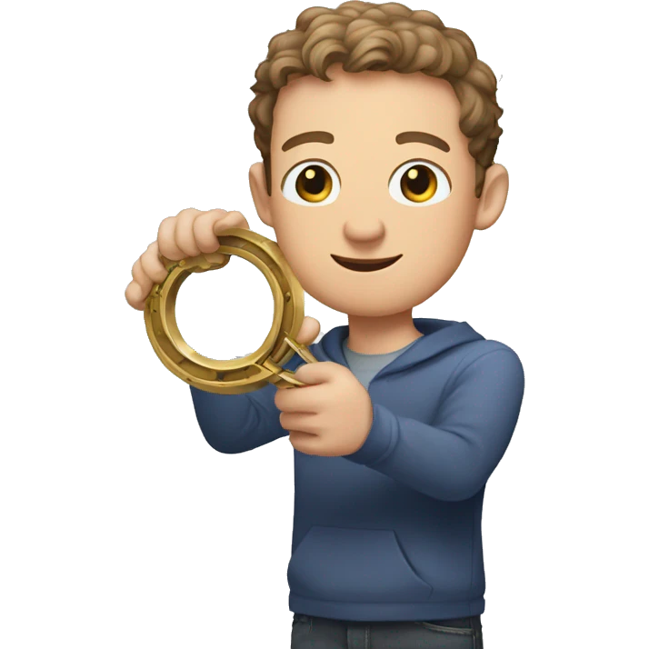 Mark zuckerberg holding detective loop emoji