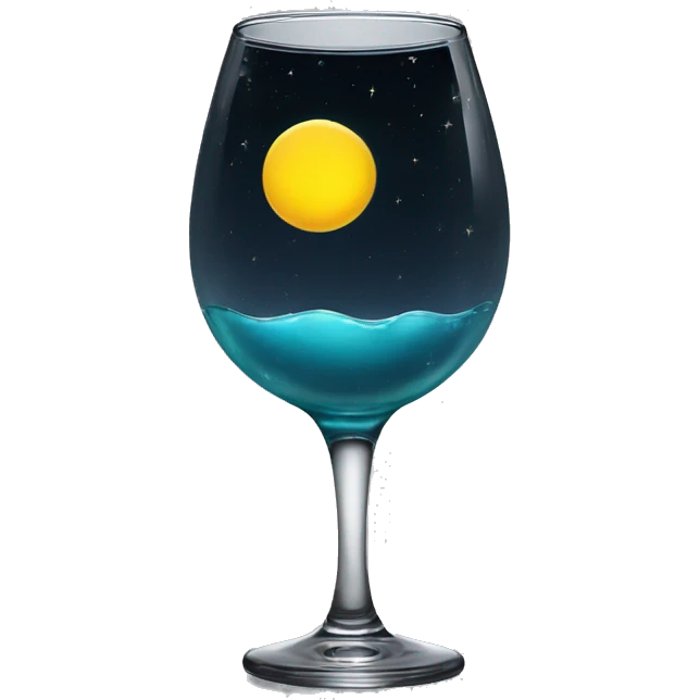 glass cresent yellow moon with water filling half way of the moon emoji