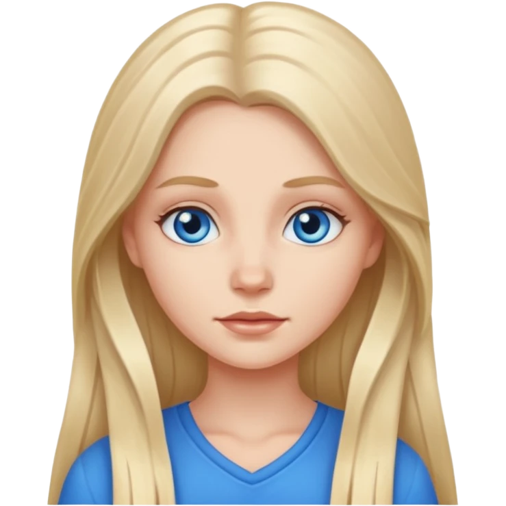 White girl with long hair emoji