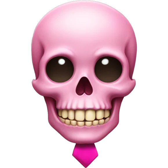Skull with a cute pink tie in his forehead  emoji