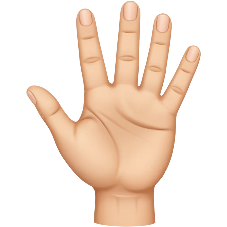 A finger pointing to a hand with three fingers up. make the finger point to the base knuckle of the three fingers that are up emoji