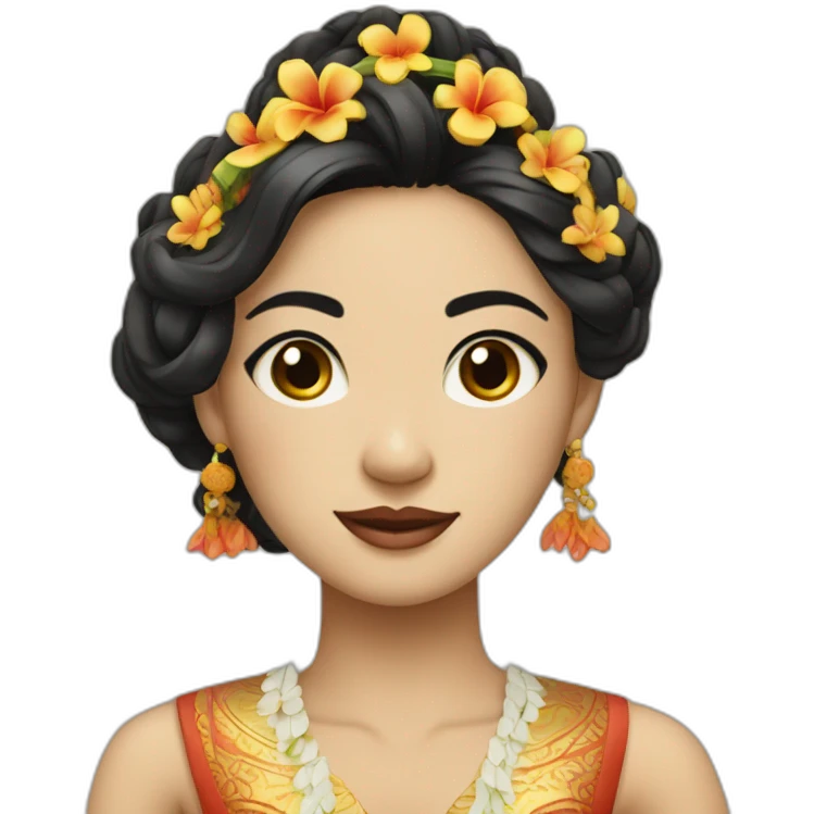 balinese woman in traditional dress but white skin emoji