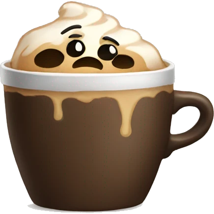 Sad coffee with a bow emoji