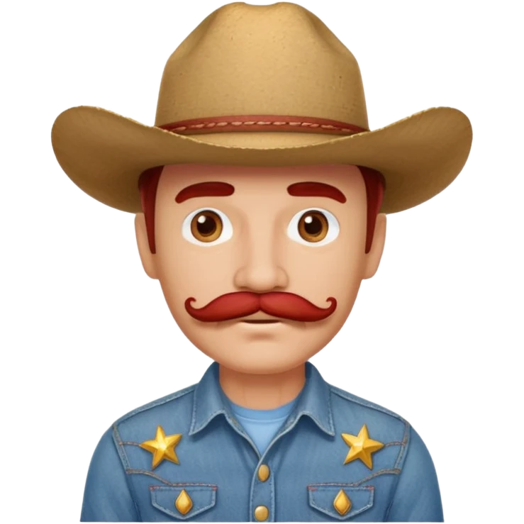 red thick mustache man with a cowboy hat emoji