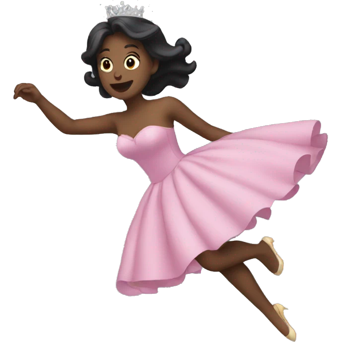 Princess falling over black dress emoji