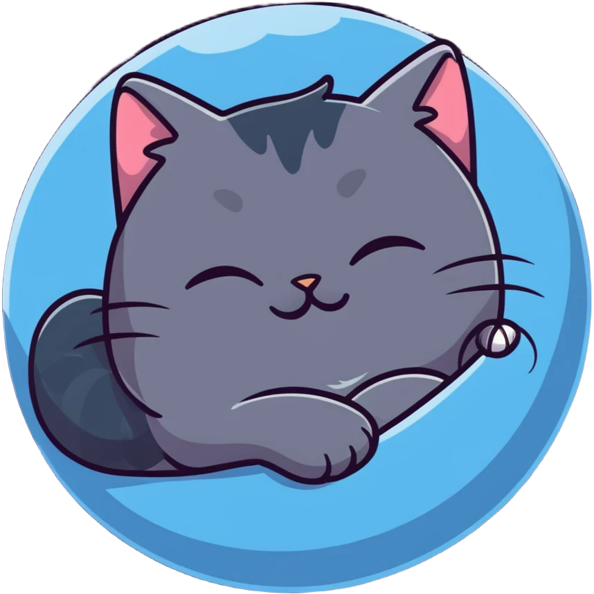 A fluffy cat sleeping in a cozy ball emoji