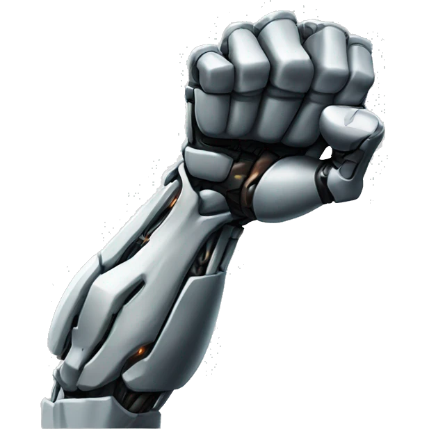 Cyborg arm only flexing bicep emoji