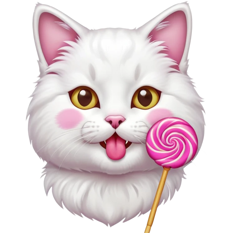 Un chat qui le je une sucette emoji