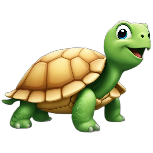 Une tortue avec un yaourt sur sa carapace emoji