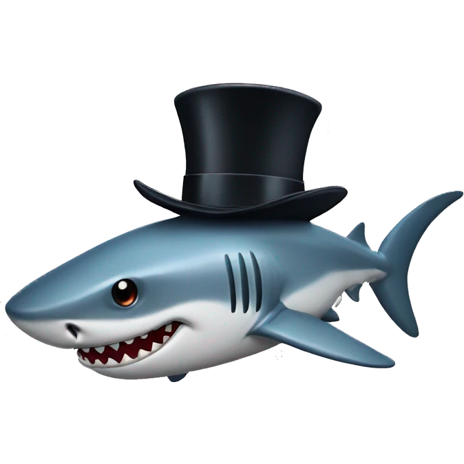 Shark with top hat emoji