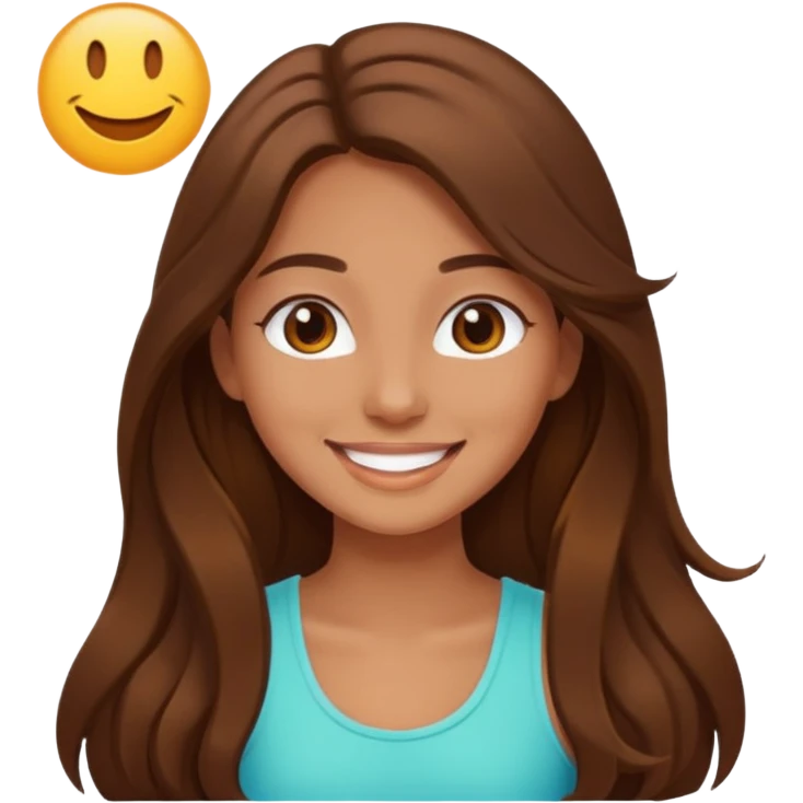 summer vibes girl whit long brun hair emoji
