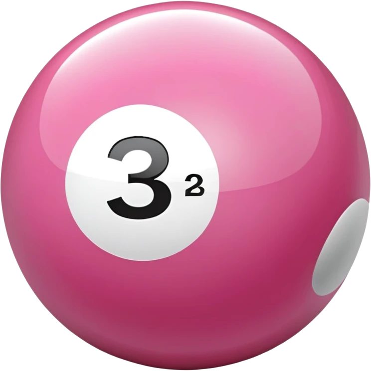 pink billiard ball with the number 23 inside a white circle emoji