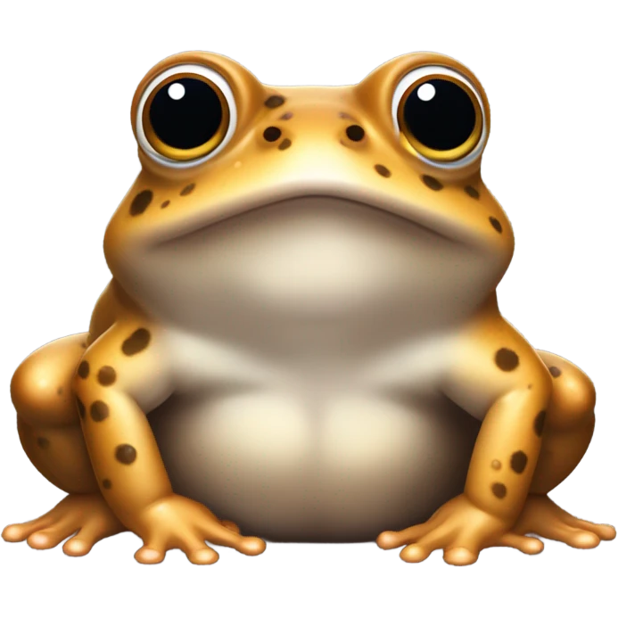 Extra Chubby brown rain frog with no chin emoji