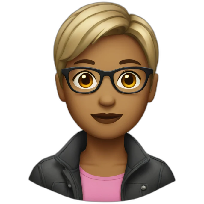 girl-short hair-Glasses emoji