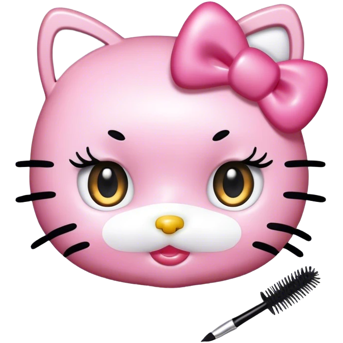 hello kitty with mascara spoolie emoji
