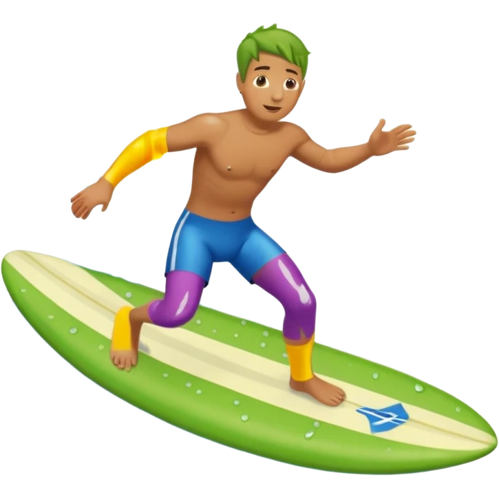 Un homme qui surf sur un cornichon  emoji
