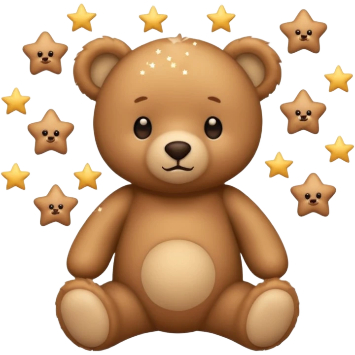 A little teddy bear which seems a bit confused with stars over his head like he just fell  emoji