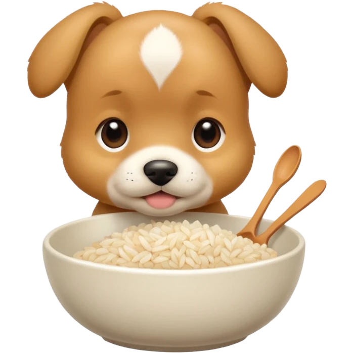 puppy eating rice emoji