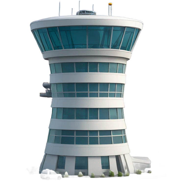 air traffic control tower, full size, modern, realistic emoji