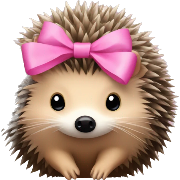 hedgehog with a pink bow emoji