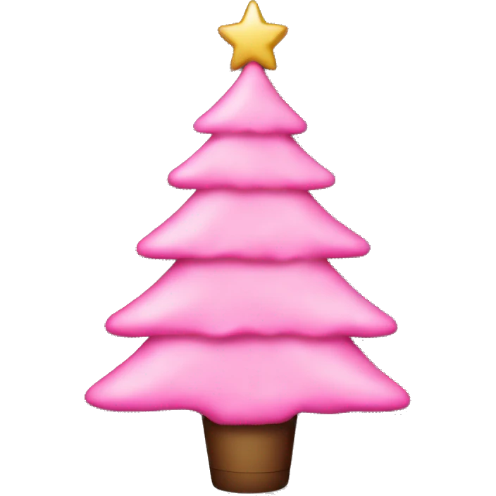 Preppy pink Christmas tree emoji