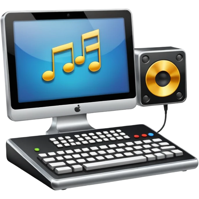 a computer play music emoji