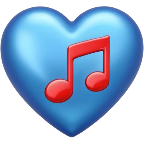 blue heart with a music note emoji