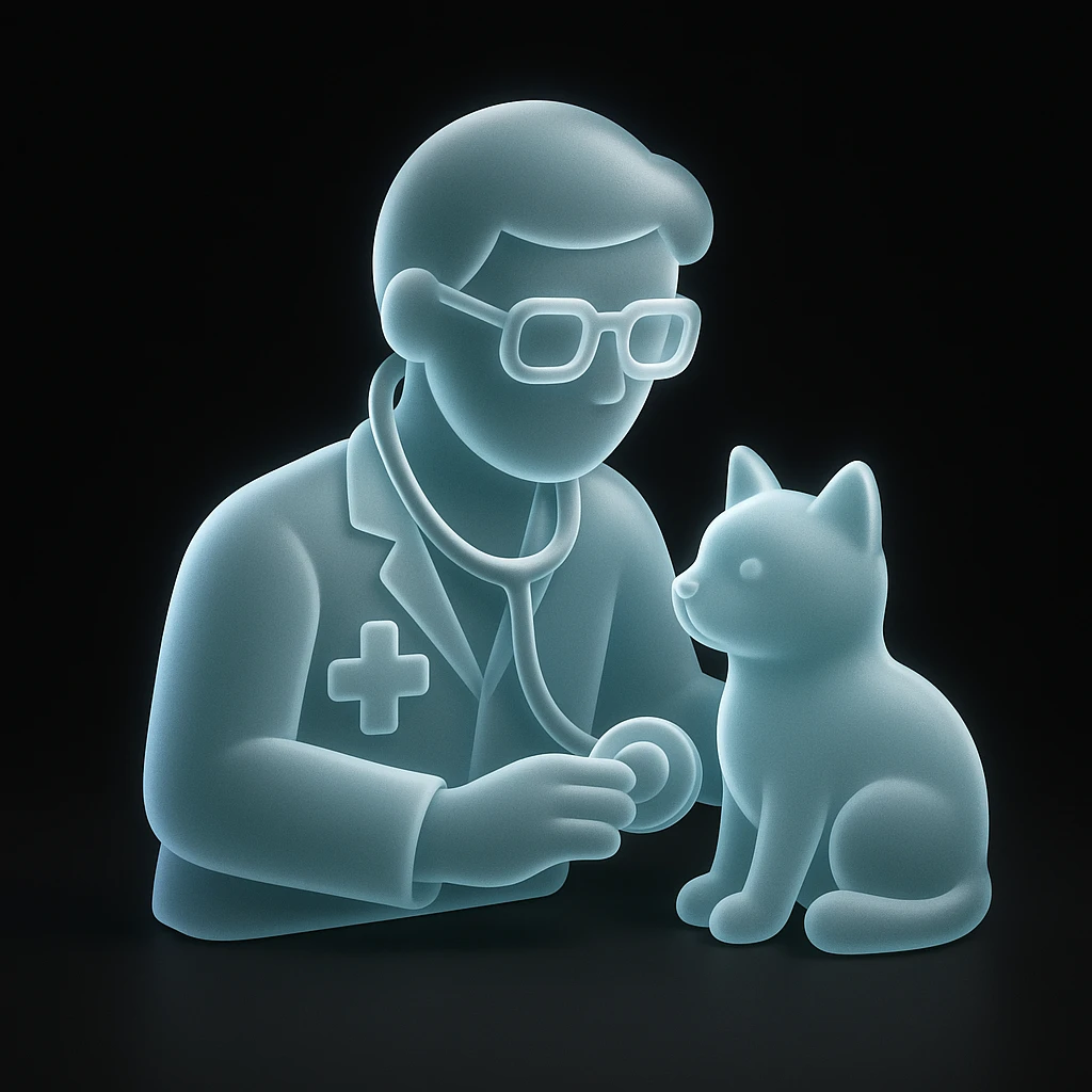veterinarian examining a cat emoji