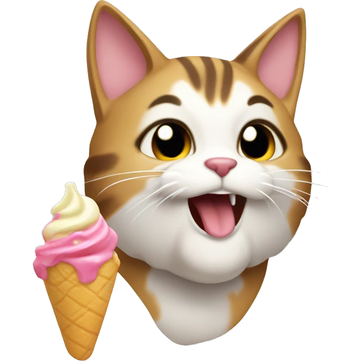 Gato comiendo helado emoji