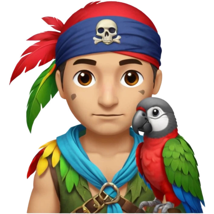 pirate and parrot emoji