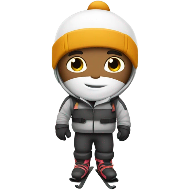 white guy with stubs in skiing gear emoji