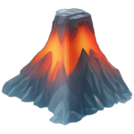 valcano on glass cube emoji