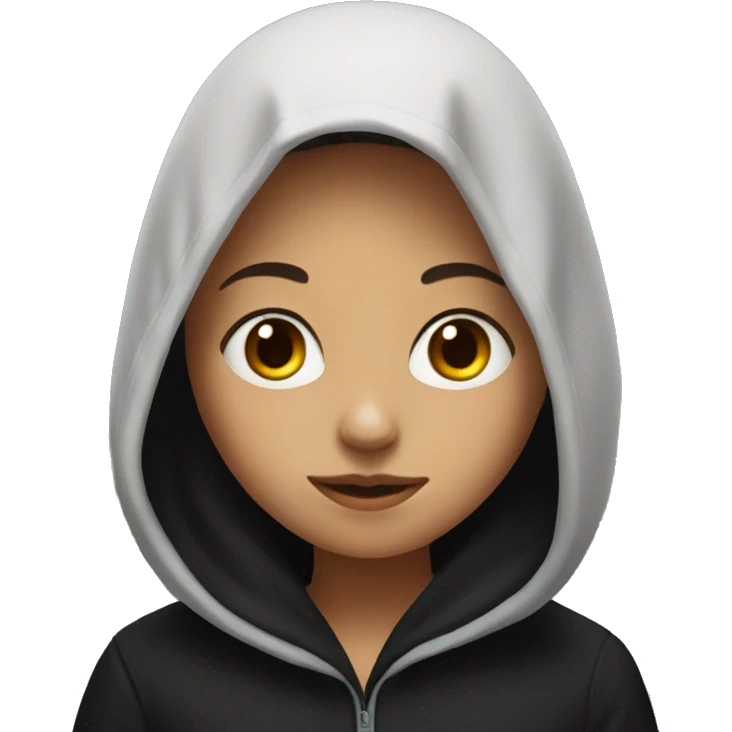 girl in black hooded portrait emoji