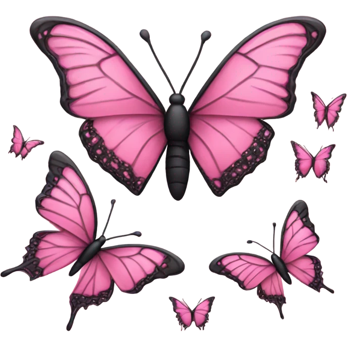 Pink butterflies emoji