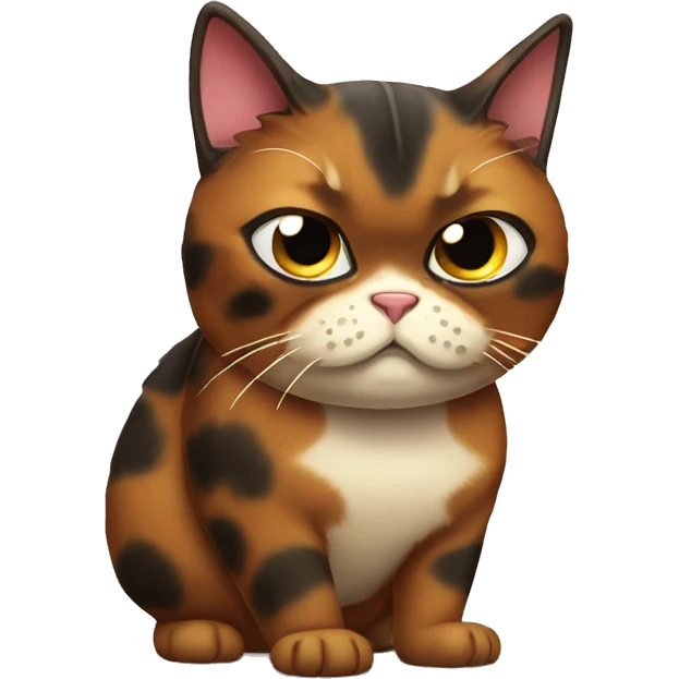 Fat angry tortoiseshell cat emoji