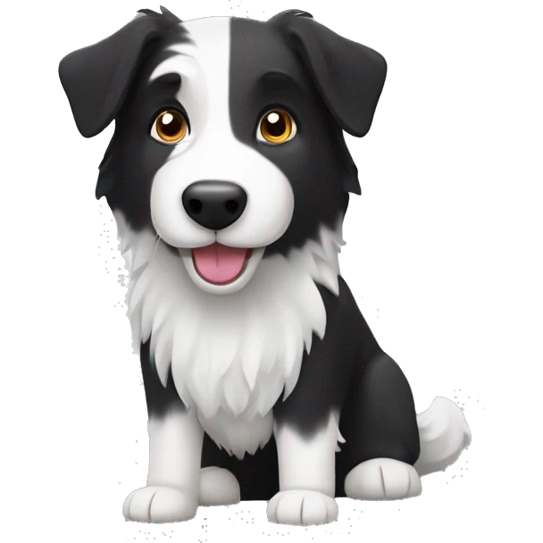 Black and white welsh sheepdog emoji