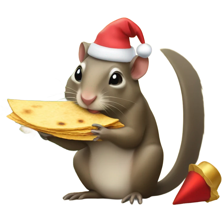 Agouti celebrating Christmas eating a tortilla emoji