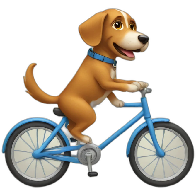 dog riding a bike emoji