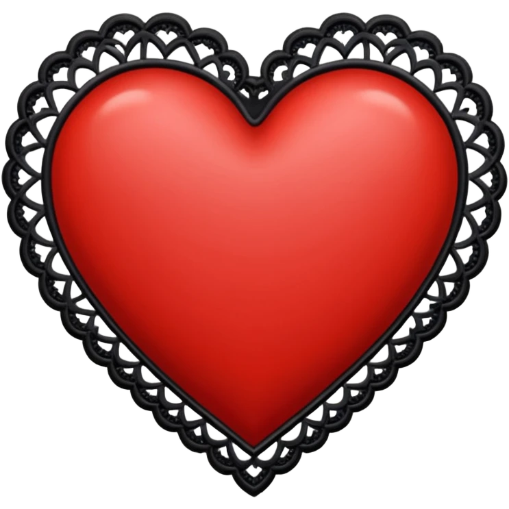 heart with black lace border emoji