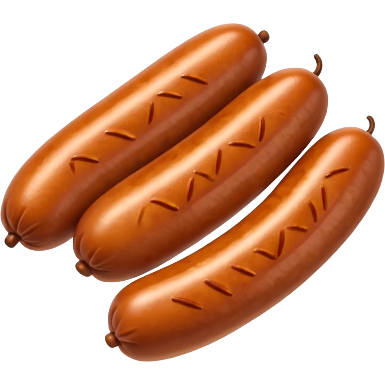 Three sausages linked together.
Apple emoji style emoji