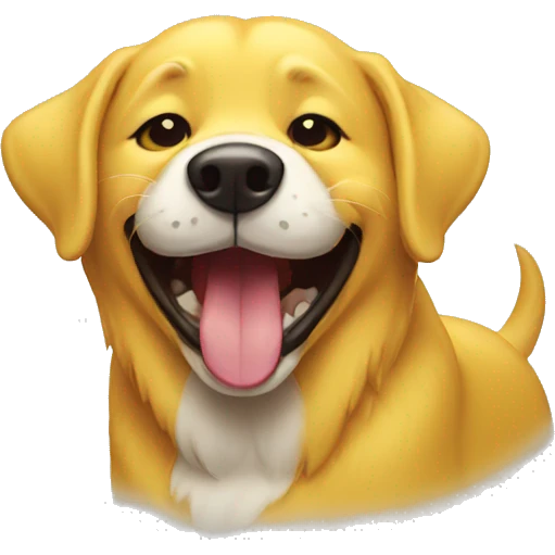 yellow laughing dog emoji