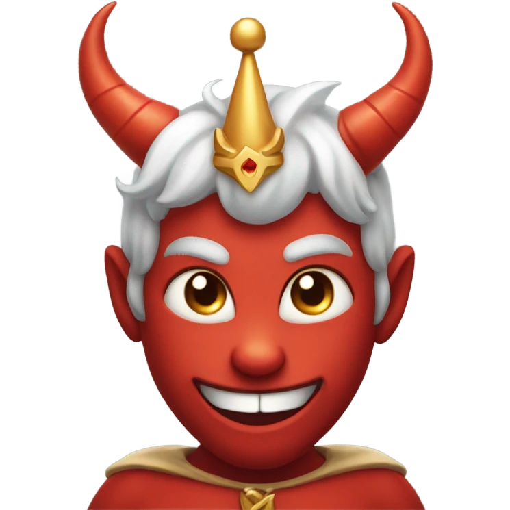 Devil smiling cute with crown emoji