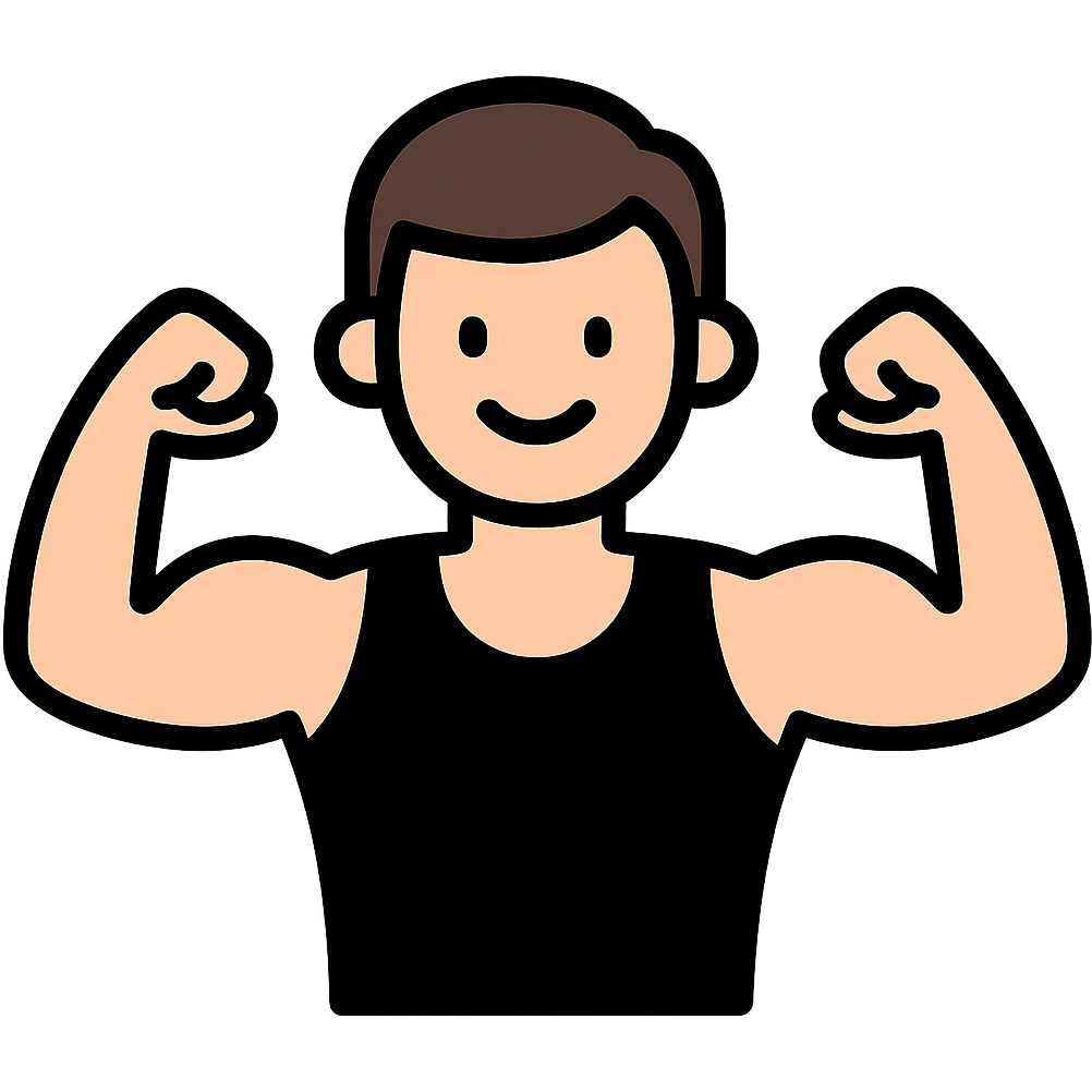 Remove all yellow color from the icon, keep the gym lover theme, maintain icon style, keep the rest of the colors vibrant and clear. emoji
