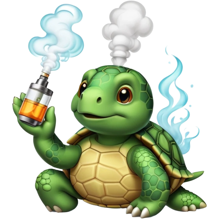 Turtle vaping emoji