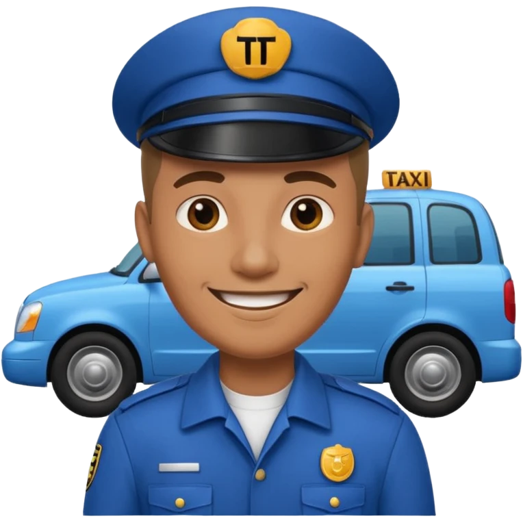 a taxi driver in blue uniform emoji